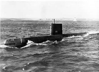 Nuclear Submarine cruising th Atlantic