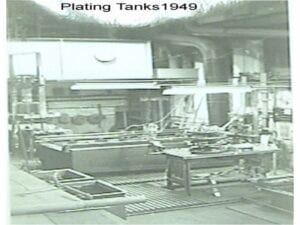 Hard Chrome Plating Tanks in 1949 This is the Plater's work area